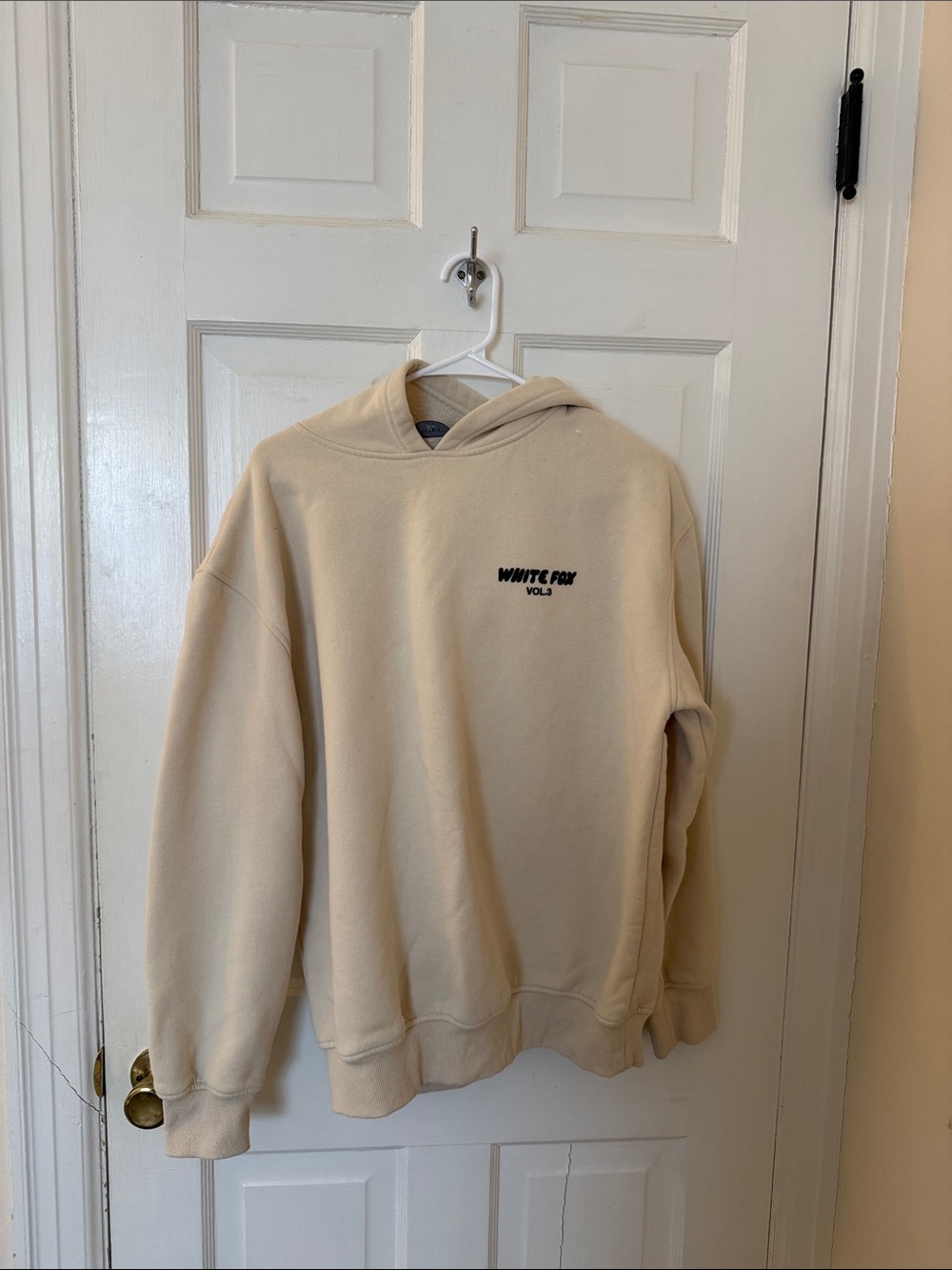 WHITE FOX Cream Logo Hoodie